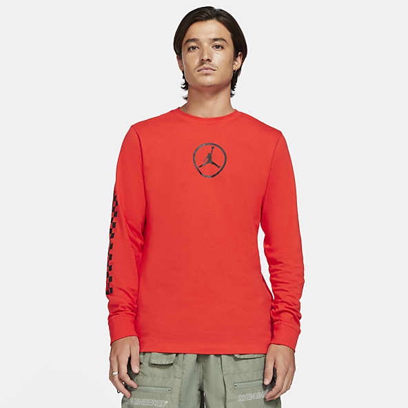 Men s Jordan Red Long Sleeve Shirts. Nike NO